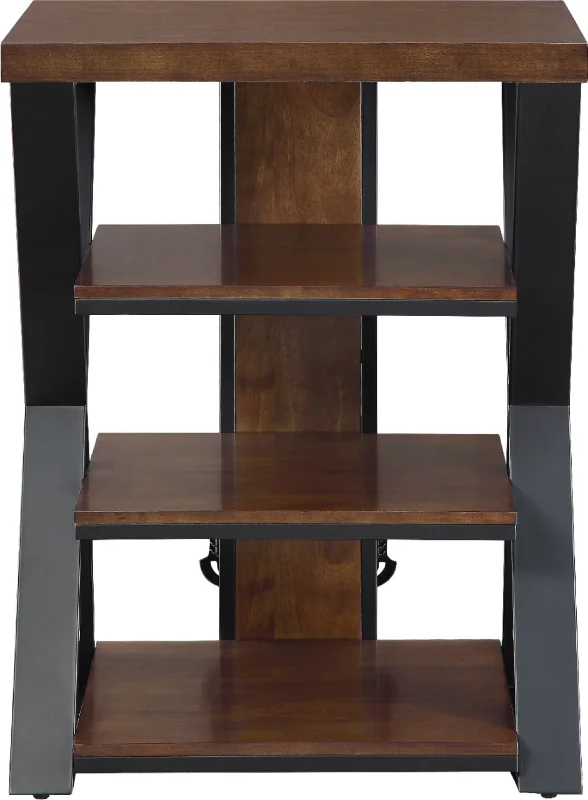 Whalen Furniture Tower Stand for TVs Up to 32" - Medium Brown Cherry