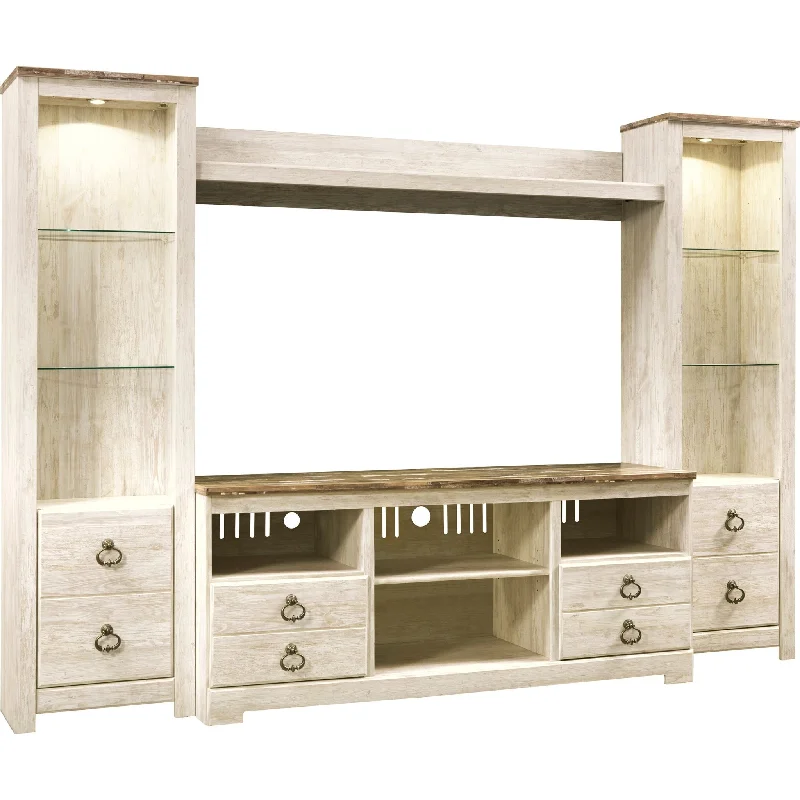 Willowton 4 Piece Entertainment Unit - Whitewash