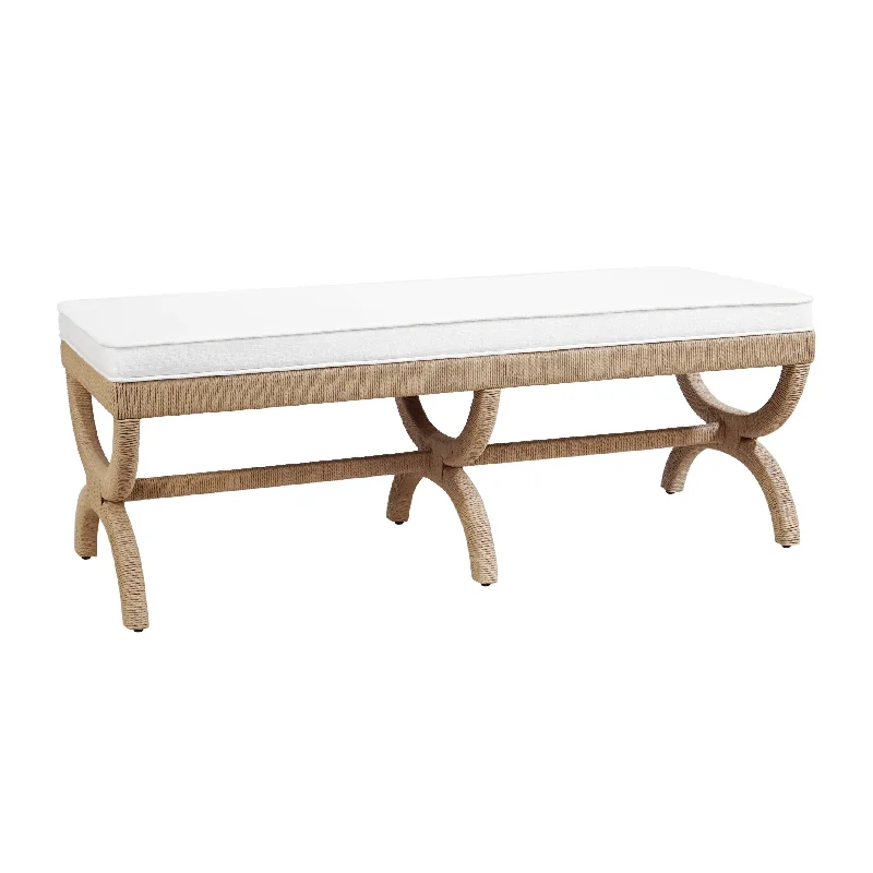 Xanadu Natural Rope Wrapped Upholstered Bench