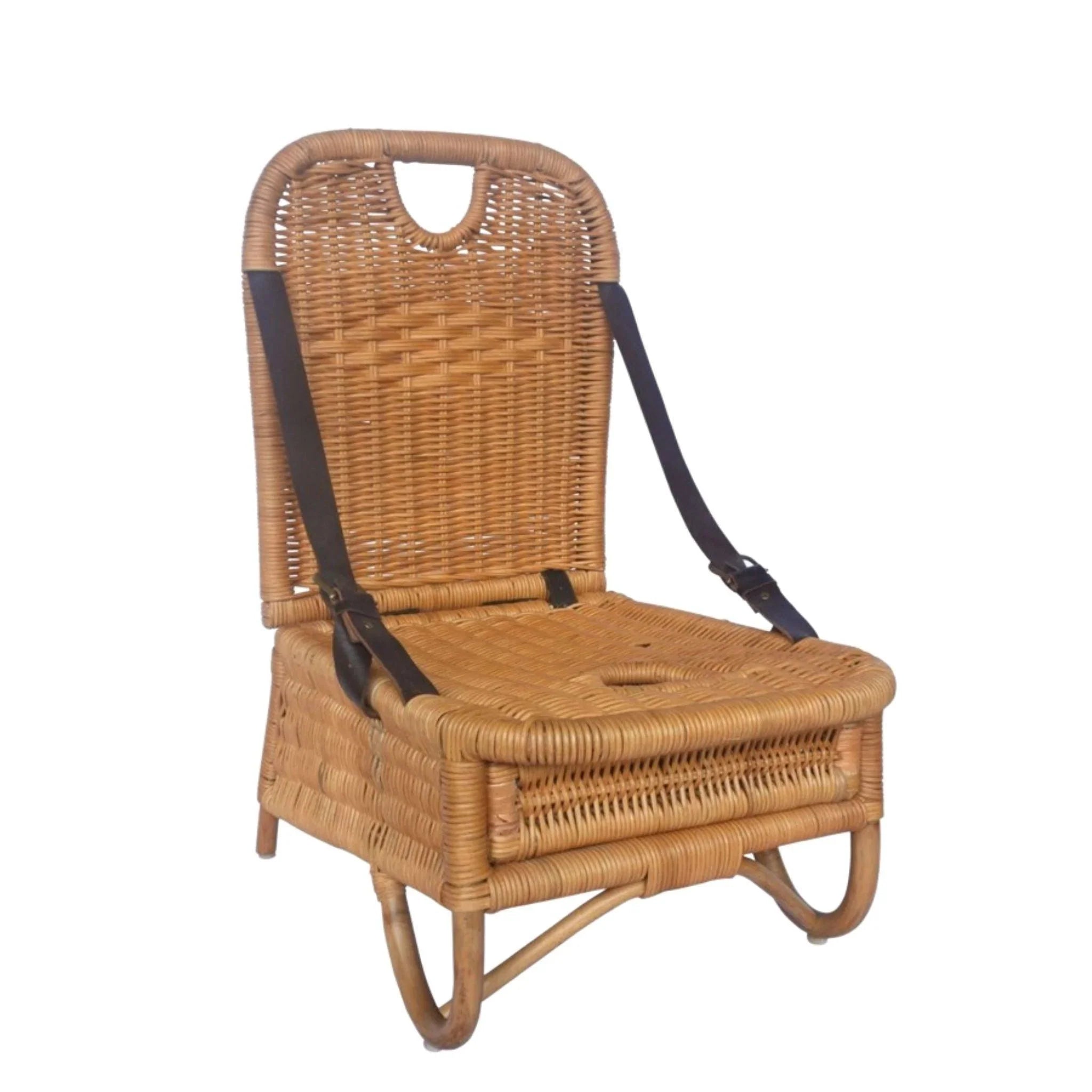 Woven Rattan Picnic Chair with Storage