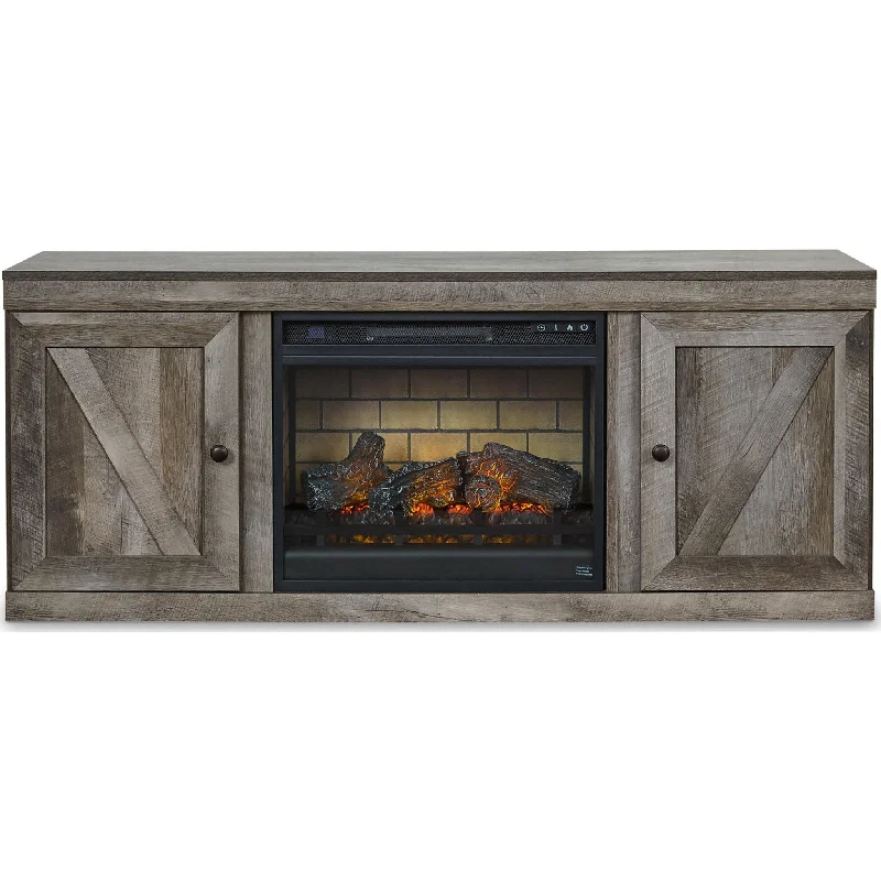 Wynnlow TV Stand with Fireplace - Gray