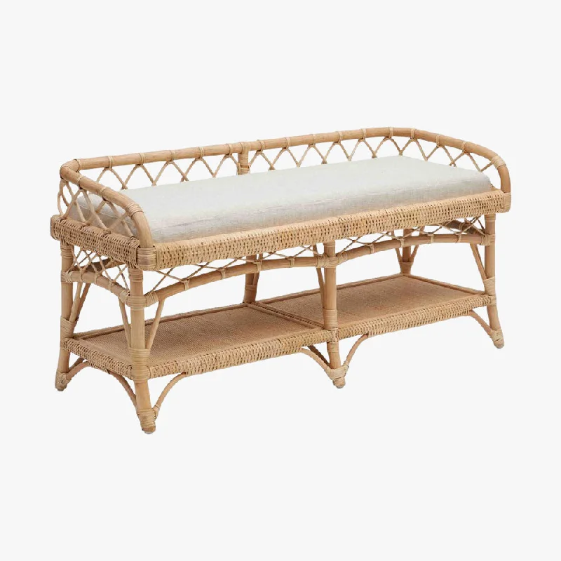 Boothbay Rattan Bench