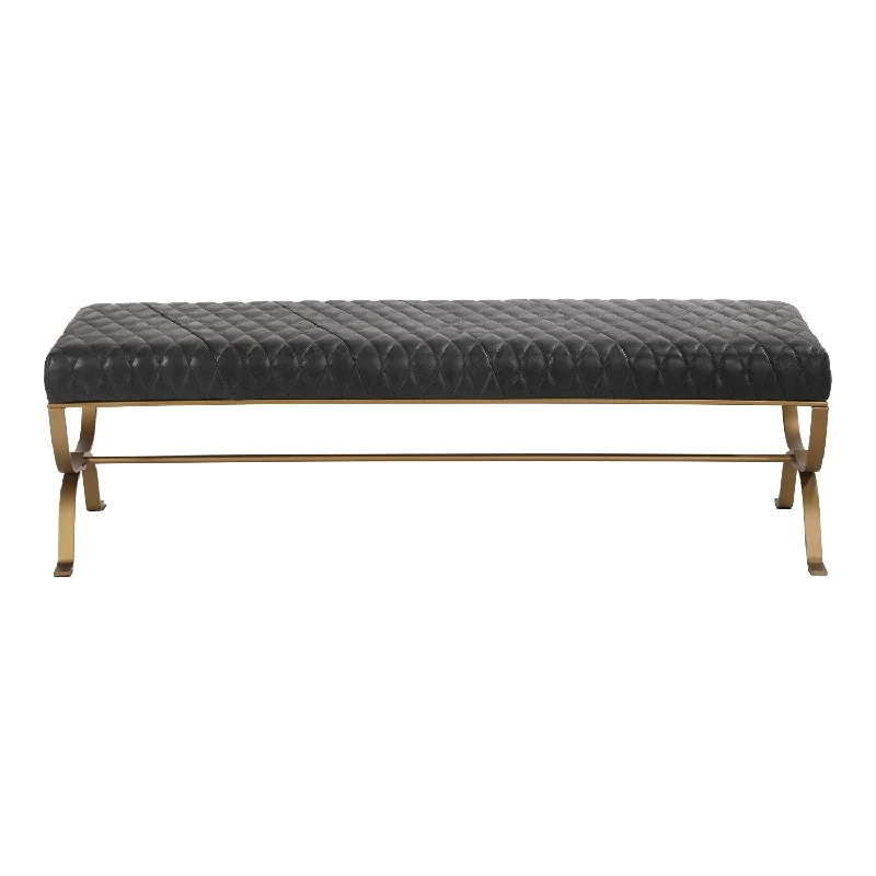 Teatro Bench Onyx Black Leather